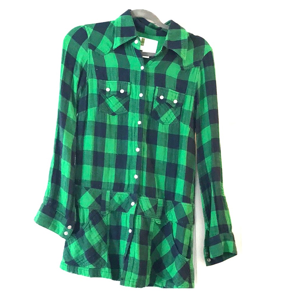 Plaid tunic/mini shirt dress